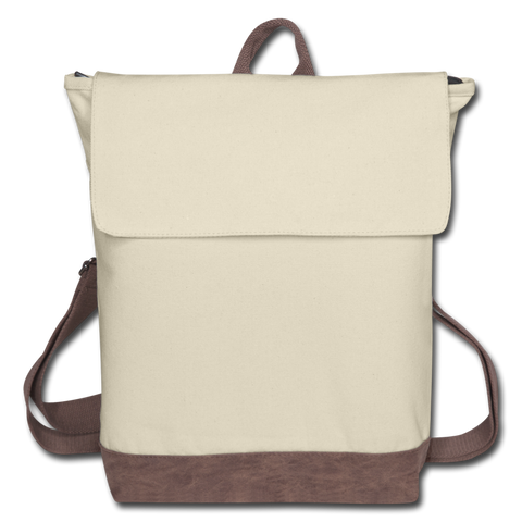 Canvas Backpack - ivory/brown